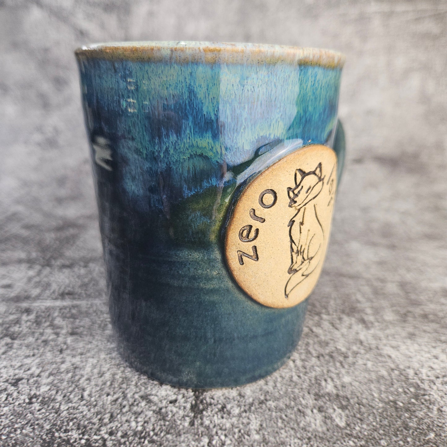 Zero Fox Left, Blue mug