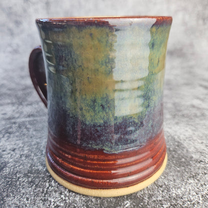 Green & Red Ribbed Mug