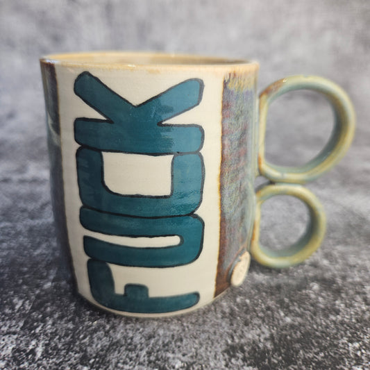 F**k, split handle mug