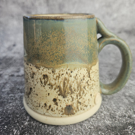 Smoke and speckled tankard mug