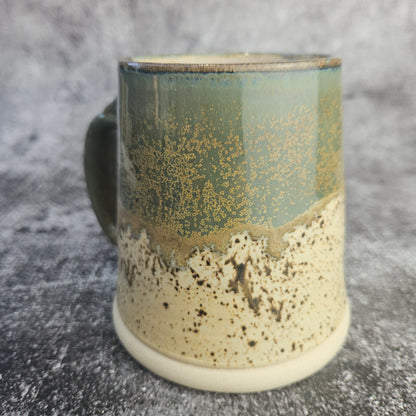 Smoke and speckled tankard mug