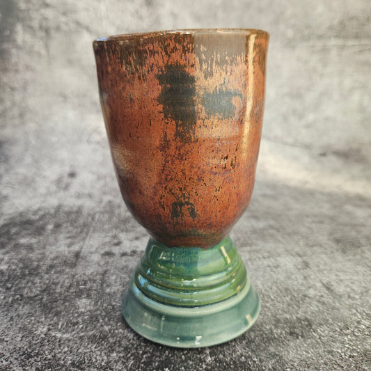 Copper & Green Goblet / Vase