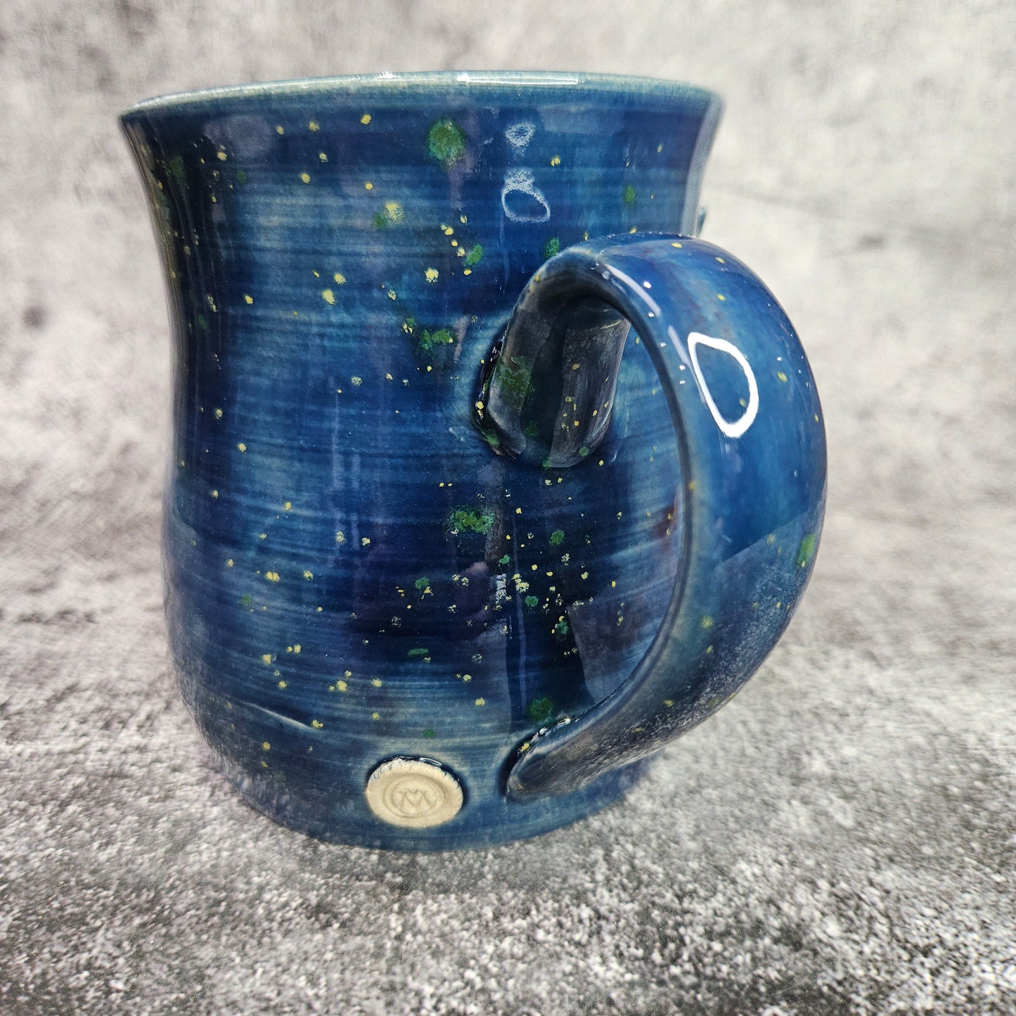 Mardi Gras Dragon Eye Mug. L/H Handle