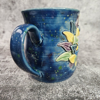 Mardi Gras Dragon Eye Mug. L/H Handle